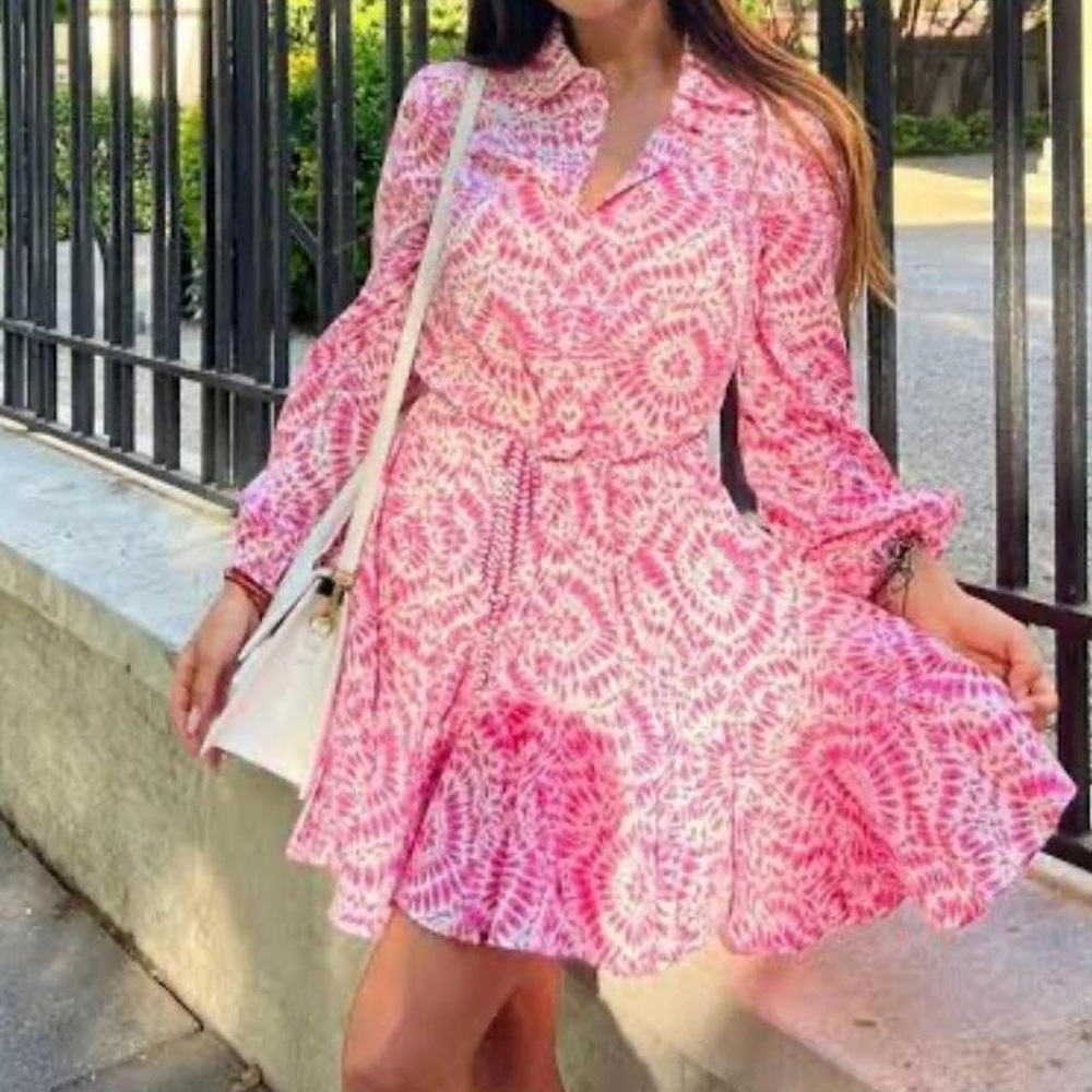 Elegant Pink Patterned Dress